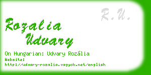 rozalia udvary business card