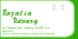 rozalia udvary business card